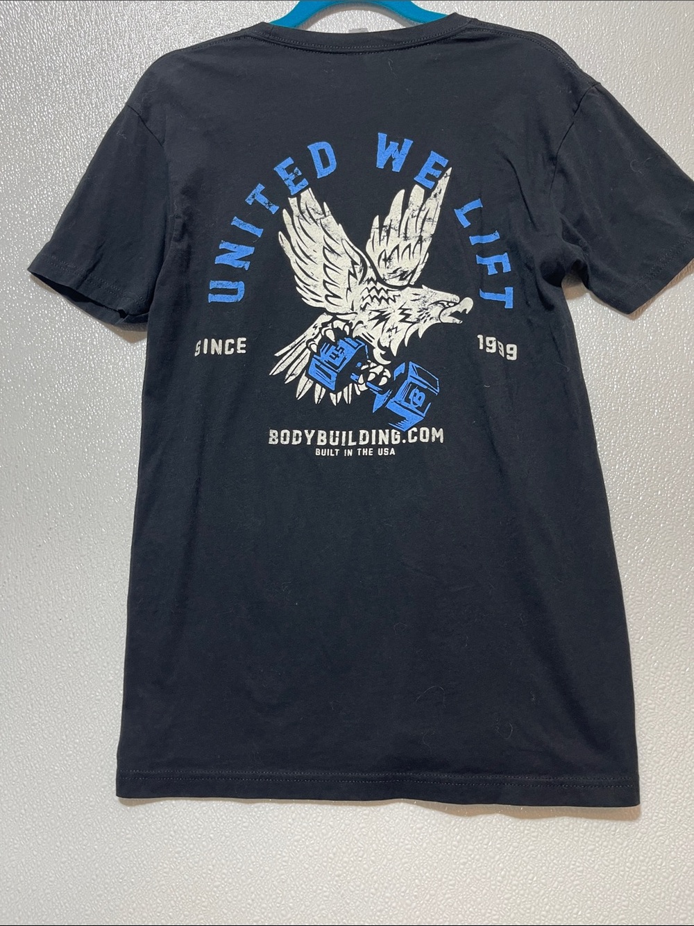 5/$25 Next Level Apparel Black Tee with Blue & White Eagle Graphic